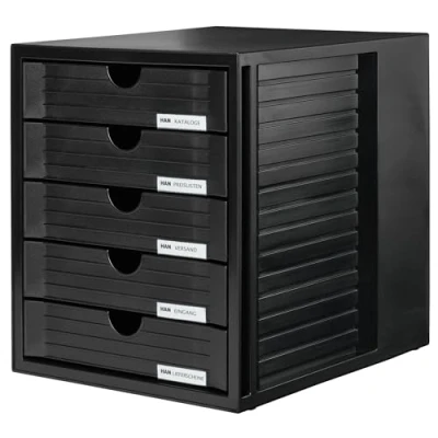 Obrázek HAN 1450 box se zásuvkami, systémový box, formát A4 a větší, 5 uzavřených zásuvek