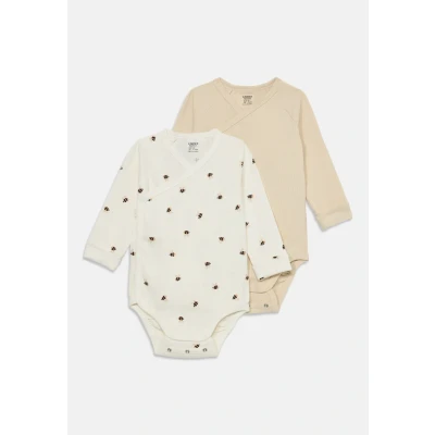 Obrázek Lindex WRAP Newborn Unisex 2 PACK Body pro děti, Velikost: 44, Light beige