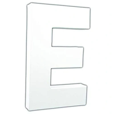 Obrázek Décopatch AC704C písmeno &quot;E&quot; z papír maché, 3 x 13,5 20,5 cm, k ozdobení, perfektní pro dekoraci vašeho bytu, bílé