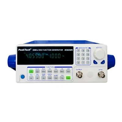 Obrázek PeakTech Funkční generátor 10 µHz 20 MHz s výkonovým zesilovačem W / dálkové ovládání přes USB FM, AM, PM, PWM, FSK modulace, 1 kus, P 4060 MV