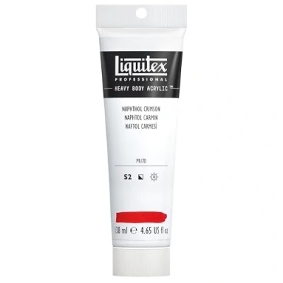 Obrázek Liquitex 1047292 Professional Heavy Body akrylová barva v umělecké kvalitě s vynikající stálostí na světle máslové konzistenci, tuba 138 ml naftolově červená karmínová