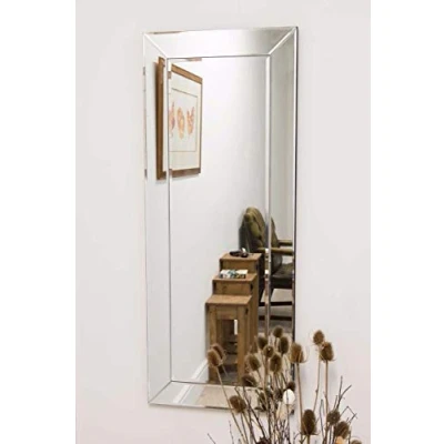 Obrázek MirrorOutlet Velké Single Edge benátské moderní šaty nástěnné zrcadlo 3 FT10 x 1 FT6 (117 46 cm)