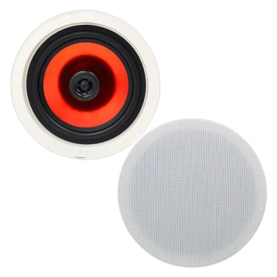 Obrázek Herdio 6,5palcový stropní reproduktor, 300 W, 2cestné stereo vestavné reproduktory, kompletní montážní zvuk, do ložnice, koupelny, domácího kina, kryté verandy (2 reproduktory)