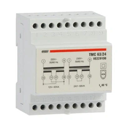 Obrázek VEMER VE229100 TMC 63/24 Transformator für Dauerbetrieb 230 V/12 24 V, Weiß