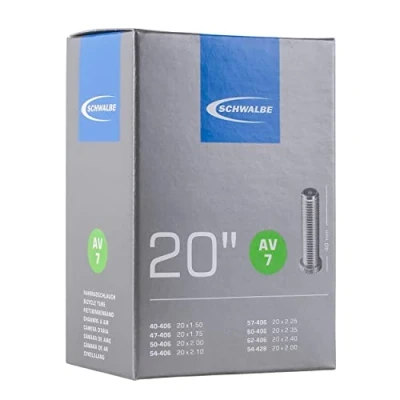 Obrázek Schwalbe Unisex duše na jízdní kolo pro dospělé AV7 40/62 406 EK AGV 40 mm hadice, černá, 20