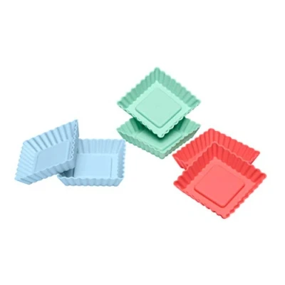 Obrázek Lurch 83015 FlexiForm Tortelett Quader 6er Set Pastel Mix / kleine Backförmchen aus 100% BPA freiem Platin Silikon, 8.5 x 2 cm