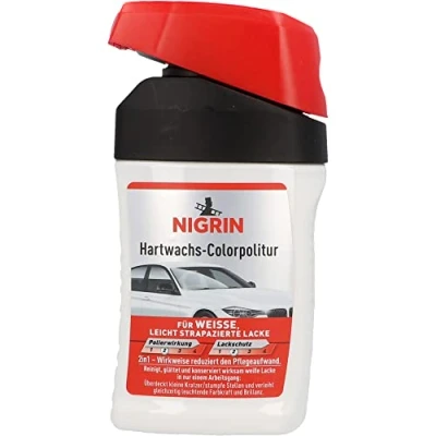 Obrázek NIGRIN Tvrdý vosk, barevný lesk, čistí, vyhlazuje, konzervuje barevné laky, bílá, 300 ml