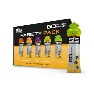 Obrázek Science in Sport GO Isotonic Energy Gel 7 x 60 ml, různé druhy, veganský izotonická formulace s 22g sacharidy, dobrý dodavatel energie, optimální alternativa pro izotonické nápoje