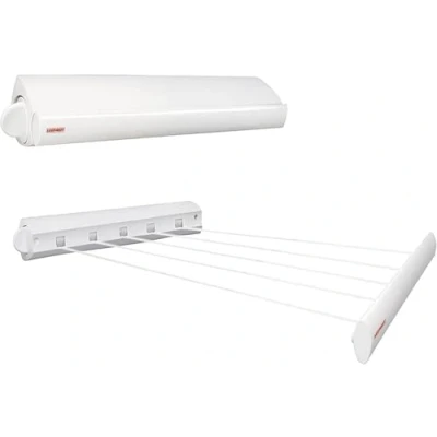 Obrázek Leifheit Nástěnný sušák Rollfix 210 Longline, 21m šňůra na prádlo 2 náplně pračky, výsuvný prádlo, prostorově úsporný sušák, prádelní roh s montáží stěnu, sušička prádla