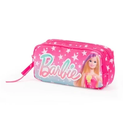 Obrázek Giochi Preziosi Barbie Maxi Beutel mit 2 Reißverschlüssen von Barbie, Zwei geräumige Taschen für Buntstifte und Marker, Maße 22 x 6 14 cm, Mehrfarbig,