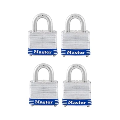 Obrázek Master Lock 3008D Keyed pro Alike Padlock, 3/4 palce Shackle, 1 9/16 17 inch Wide, 4 pack by