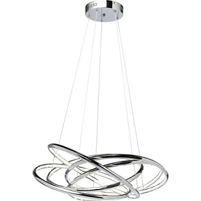 Obrázek Kare Designové závěsné svítidlo Saturn LED, chrom, svítidlo, závěsná lampa, hliník, výškově nastavitelné, 120 x 75 cm (v/š/h)