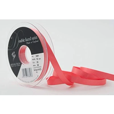 Obrázek Berisfords 10 mm Polyester Garn Satinband, Coral