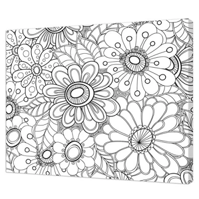Obrázek Pintcolor 7166.0 Rahmen mit bedruckter Leinwand zum Ausmalen, Fichtenholz/Baumwolle, Weiß/Schwarz, 50 x 40 3,5 cm, 100% Made in Italy