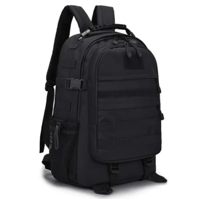 Obrázek VINBAGGE Vojenský batoh Molle taktický motocykl turistický Outdoor vodotěsný trekingový 35 l / 40 Campus Daypack Lovecký Školní s USB přípojkou pro chlapce a muže černý,