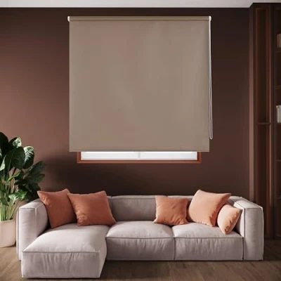 Obrázek Blindecor Draco Rollo verdunkelung Braun, 100 x 230 cm (BxH) Stoffgröße 97 225 cm. Thermorollo für fenster