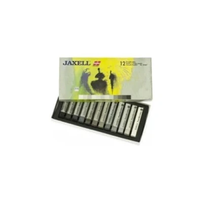 Obrázek Honsell 47647 Jaxell pastelová křída, hranatý tvar, 12dílná sada v odstínech šedé, syté barvy, pro plošnou a přesnou práci, umělce, hobby malíře, školu, výuku umění, vzdělání