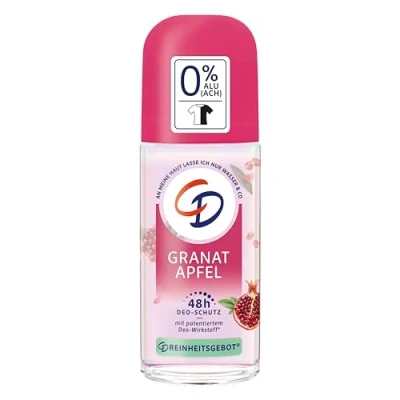 Obrázek CD BIO Deo Roll On &#039;Granátové jablko&#039;, 50 ml, deodorant bez hliníkových solí, dlouhodobá ochrana pro 48 h, veganský produkt péče o pleť, vhodný citlivou pokožku