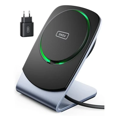 Obrázek INIU Indukční nabíjecí stanice [15 W, Pro MagSafe], kompatibilní s iPhone 16/15 Max/Plus 14/13/12, bezdrátová nabíječka, rychlé nabíjení, efektivní chlazení, nabíječka
