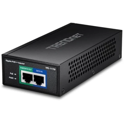 Obrázek TRENDnet TPE 117GI Gigabit Ultra PoE+ Injektor, plná duplexní rychlost gigabitu, dosah 100 m, Plug &amp; Play