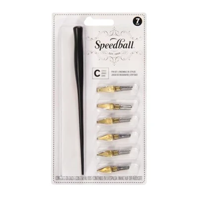 Obrázek Speedball Art Products C Style Lettering Stifte Set, Kunststoff, Schwarz, 7 teiliges