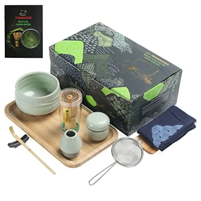 Obrázek Japonská čajová sada TEANAGOO, na šlehací metla Matcha, bambusová metlička Matcha (chashaku), držák šlehačku, přípravu čaje. O6, prášková zelený čaj. Čajový podnos