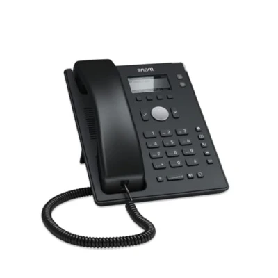 Obrázek Snom D120 IP Telefon, SIP Tischtelefon, 2 Identitäten, PoE, Grafisches Display mit Hintergrundbeleuchtung, 360 Benachrichtigungsanzeige, 5 vorbelegte Funktionstasten, Schwarz, 00004361