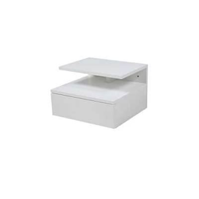 Obrázek AC Design Furniture Fia Nachttisch mit 1 Schublade in Weiß, Stück, Wandschrank im Minimalistischen Stil Hochglanz Finish, Kleiner Nachtschrank zur Wandmontage, B: 35 x H: 22,5 T: 32 cm