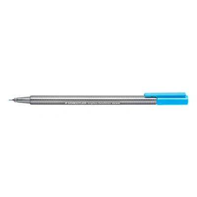 Obrázek STAEDTLER 334 301 Triplus Fineliner (trojhranný, super jemný, kovový hrot, šířka linky cca 0,3 mm, 10 kusů) neonově modrá