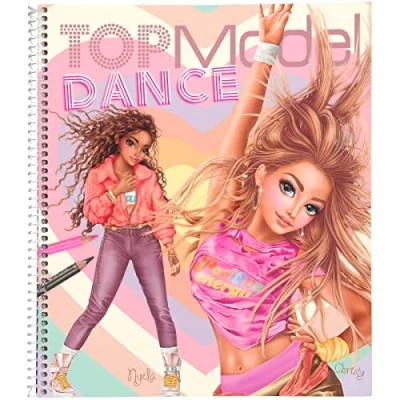 Obrázek Depesche 12227 TOPModel Dance Malbuch mit 30 Seiten zum Gestalten von Model Motiven und Outfits, Malheft Stickerbogen, Schablonen uvm, Kinder ab 6 Jahren