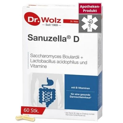 Obrázek Sanuzella D od Dr. Wolze, speciální kvasnice Saccharomyces cerevisiae Hansen CBS 5926, vitamíny B, 60 kapslí
