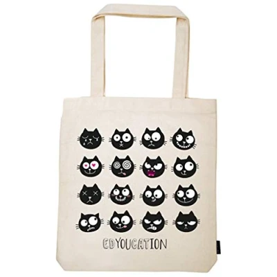 Obrázek Moses Ed, the Cat Shopper Ed in Love taška ze 100% bavlny, přírodní, Edyoucation