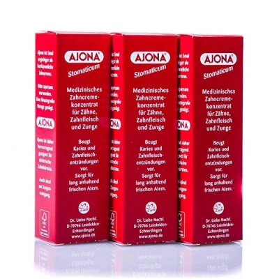 Obrázek Ajona Koncentrát lékařské zubní pasty na zuby, dásně a jazyk, 3 x 25 ml