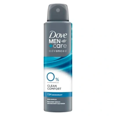 Obrázek Dove Deodorant ve spreji Men+Care Clean Comfort Deo bez hliníku chrání 48 hodin před tělesným zápachem, balení 1 ks (1x 150 ml)