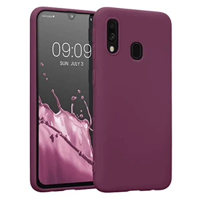 Obrázek kwmobile pouzdro kompatibilní se Samsung Galaxy A40 pouzdrem měkké TPU silikonové vhodné pro bezdrátové nabíjení bordeaux fialové