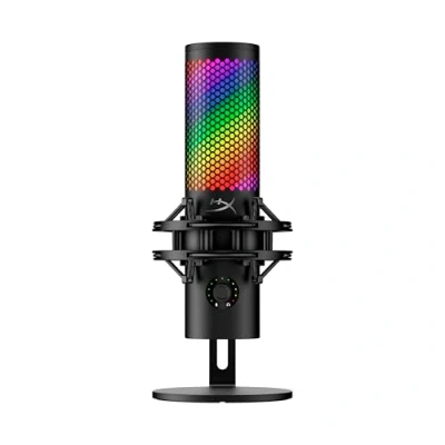 Obrázek HyperX QuadCast 2 S USB Mikrofon, RGB Beleuchtung, 32 Bit/192 kHz Audio, Vier Richtcharakteristiken, Tap to Mute Sensor, Multifunktionsknopf, abnehmbare Dämpferhalterung, NGENUITY kompatibel, Schwarz