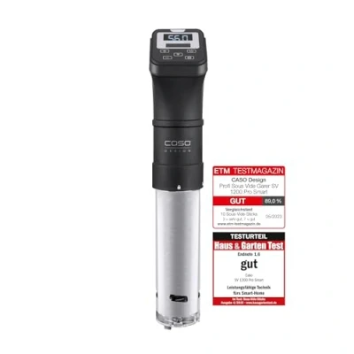 Obrázek CASO SV 1200 Pro Smart Sous Vide Garer přesná regulace teploty až 90 C v krocích po 0,5 C, kompletně vodotěsný, Stick lze ovládat pomocí aplikace Control, ohřívá 30 litrů