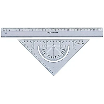 Obrázek Linex Sada geometrie, pravítko 30 cm, trojúhelník s úhloměrem 18 transparentní