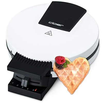Obrázek Cloer Vaflovač 120 pro klasické vafle ve formátu XXL, velikost 19,5 cm, 1200 W, pečící rampole, ocel, bílý