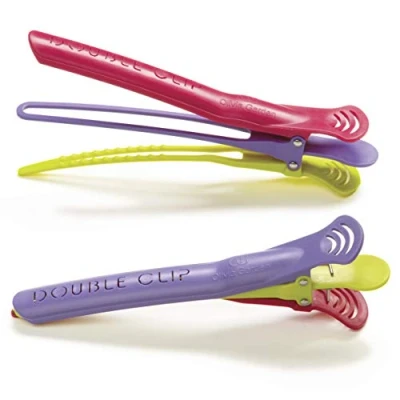 Obrázek Olivia Garden sponky do vlasů Double Clips (oddělovací svorky), dvojité se 2 otvory pro pevné uchycení a oddělení více partií, kusy à 14 cm