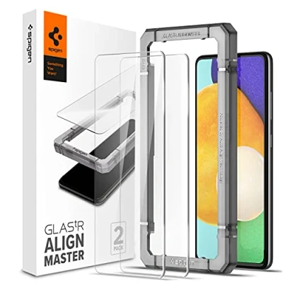 Obrázek Spigen AlignMaster ochranná fólie kompatibilní se Samsung Galaxy A52 5G, 4G, A52s 2 kusy, odolná proti poškrábání, tvrdosti 9H