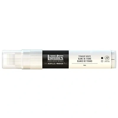 Obrázek Liquitex 4610432 Profesionální popisovač barev, akrylový s vysoce pigmentovanou akrylovou barvou na bázi vody pro vnitřní a venkovní použití, široká špička titanová bílá