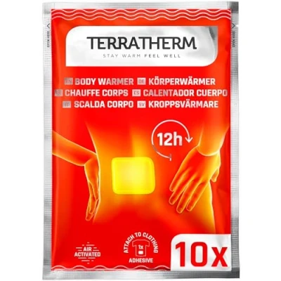 Obrázek TerraTherm Tepelné náplasti na záda, šíji a ramena 12 h příjemné hloubkové zahřívání, ohřívač zad těla samolepicí aktivován vzduchem 10 kusů
