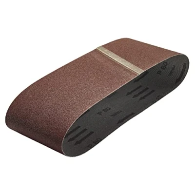 Obrázek wolfcraft 6 tkaninových brusných pásů 76 x 457 mm I 3112000 zrnitost 80 pro dřevo a kov brusný papír pásové brusky flexibilní s dlouhou životností