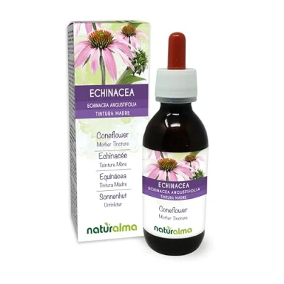 Obrázek Klobouk proti slunci (Echinacea angustifolia) kořeny tinktura bez alkoholu Naturalma tekutý extrakt kapky 120 ml doplněk stravy Veganský