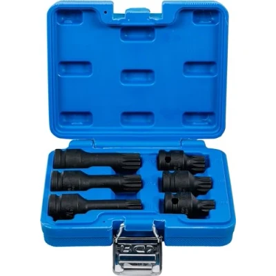 Obrázek BGS 5380 Kraft Bitová sada 6dílná 12,5 mm (1/2&quot;) vnitřní vícezubý (pro XZN) M14 M18 Bitové vložky pro ruční a rázové šroubováky CR MO ocel