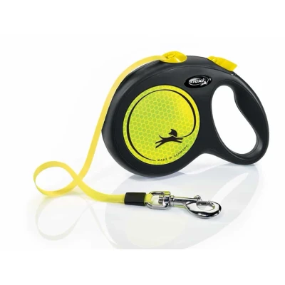 Obrázek Vodítko FLEXI New Neon (L) pásek žluté (5m, do 50kg)