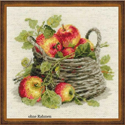 Obrázek Riolis Stickbild Set, Motiv Reife Äpfeln, Gelb
