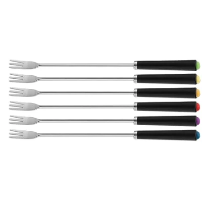 Obrázek Kela 79314 sýrové vidličky na fondue, 6 kusů, barevné značení, délka 24,5 cm, ušlechtilá ocel/plast, morena
