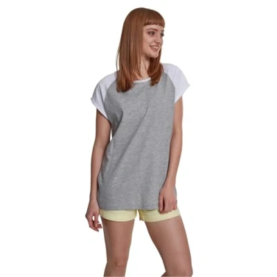 Obrázek Urban Classics Contrast Raglan Triko s potiskem, Ženy, Velikost: Large, Grey/white